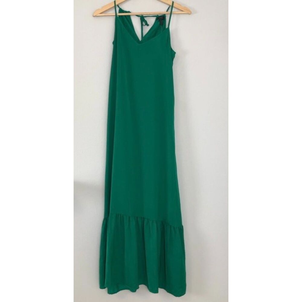 J. Crew Green Halter Maxi Dress Women's Size Small